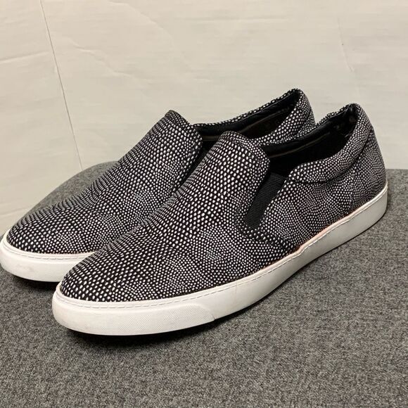 NEW Clarks Leather Black White Dot Leather Slip On Comfort Sneaker Loafer 10 - Picture 4 of 8